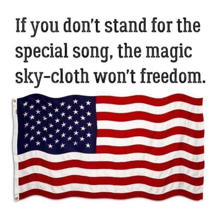 If you don't stand for the special song, the magical sky-cloth won't  freedom! @ Free Xenon